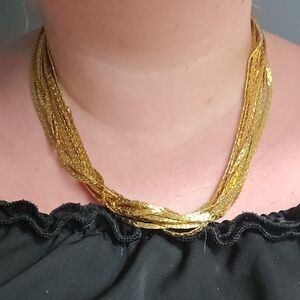 Vintage 80s Box Chain Multi-stranded Necklace 💫 Statement